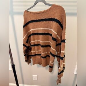 Striped Brown and Black Women's Sweater